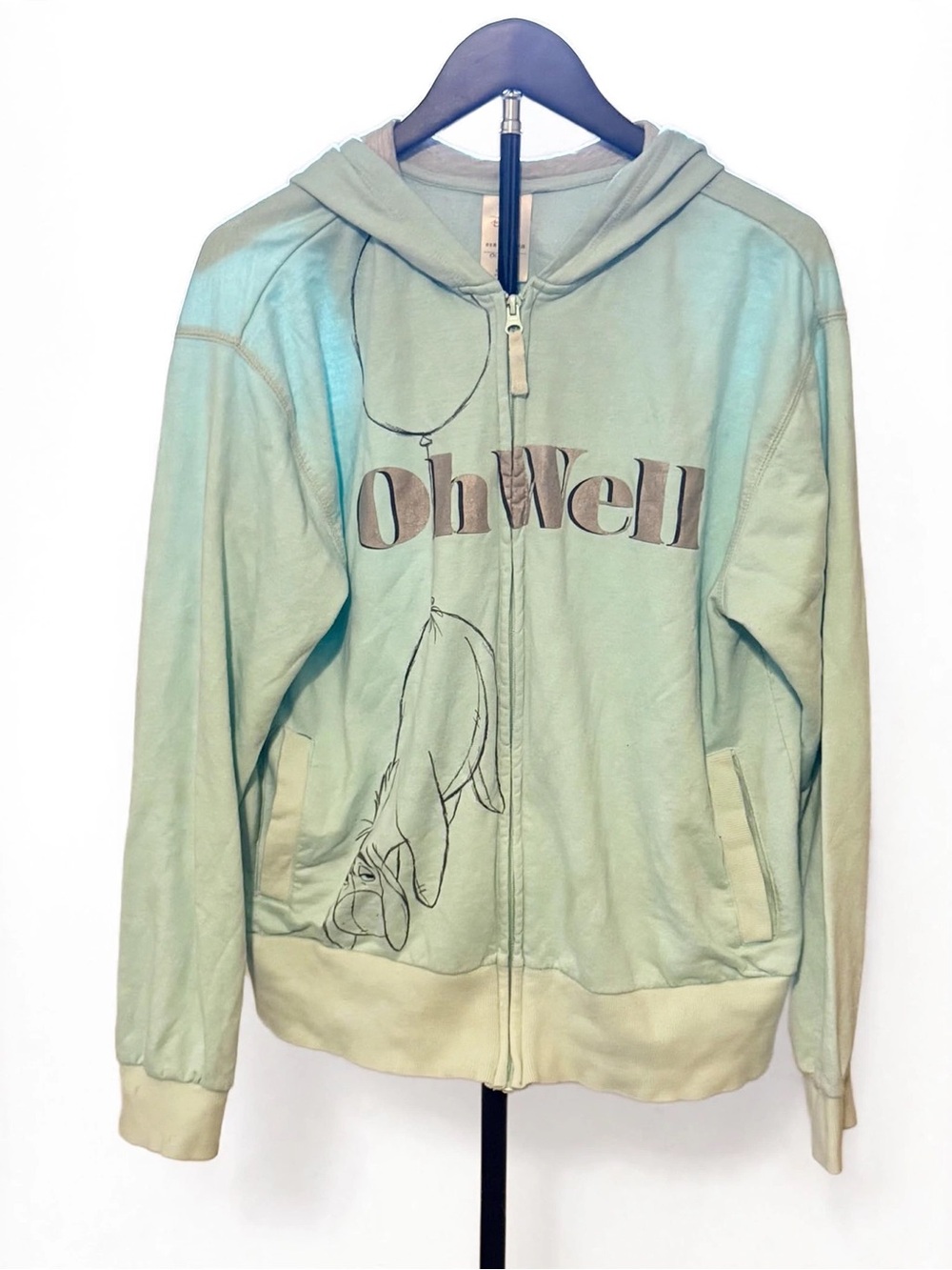 Disney Store Eeyore Oh Well Full Zip Hoodie Mint Size L